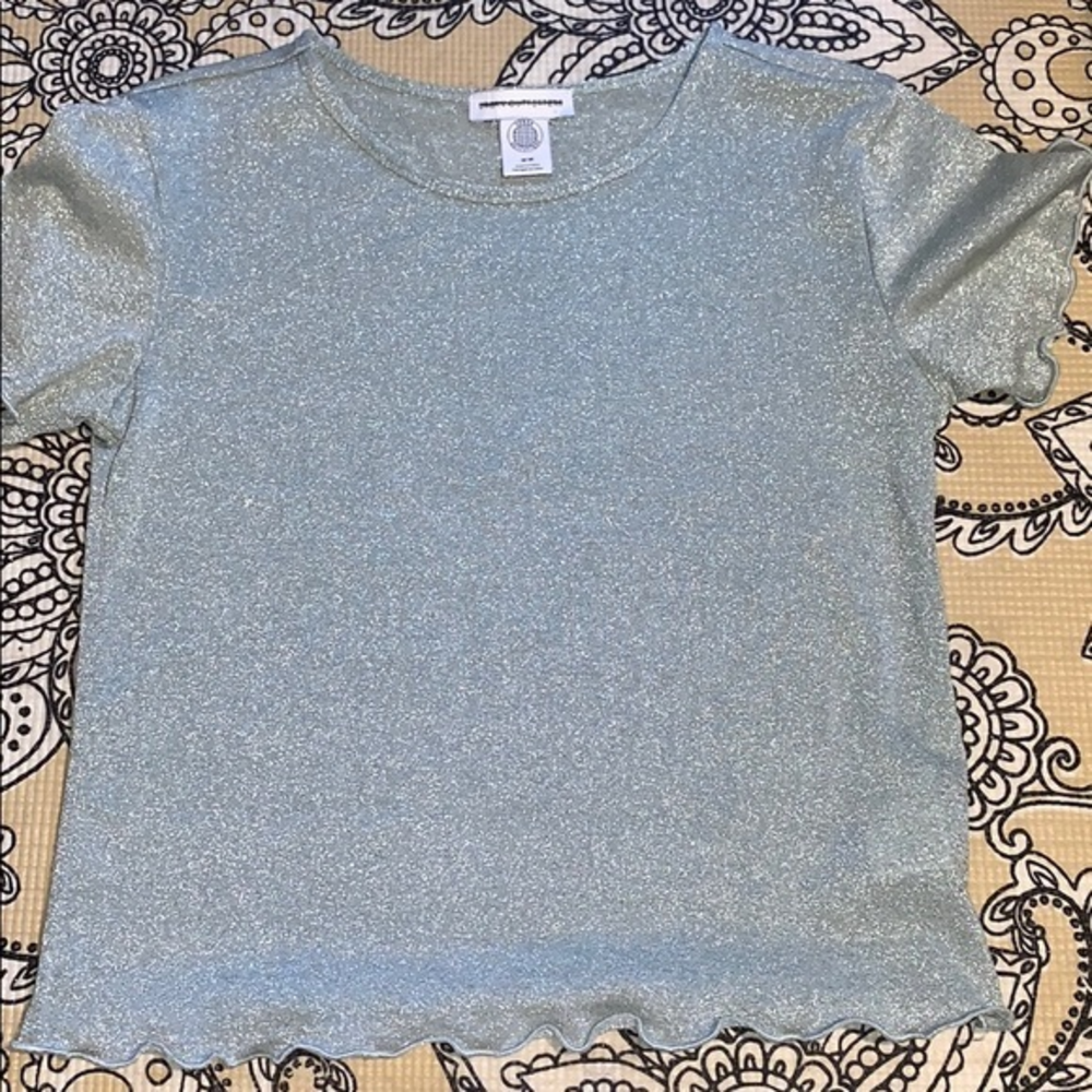 urban outfitters shimmery lettuce‎ trim T-shirt
